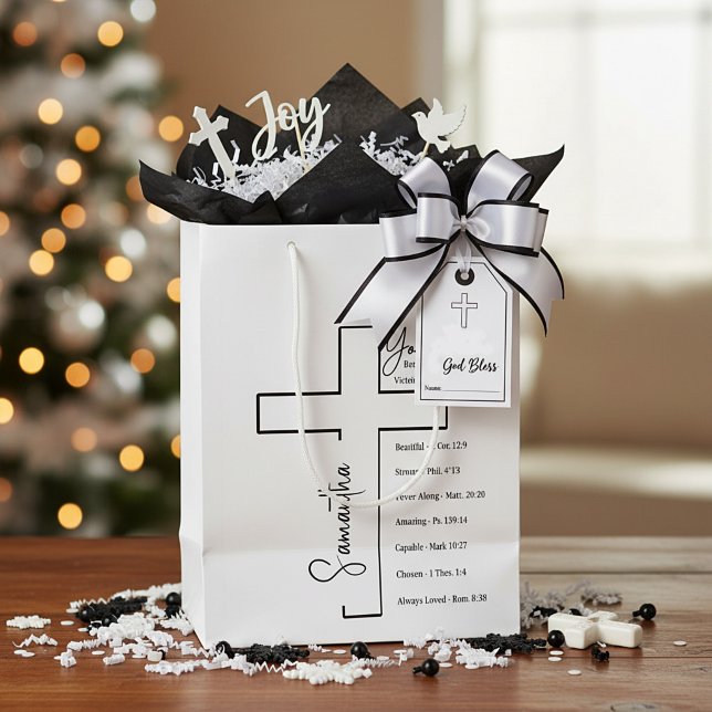 You are beautiful cross personalized medium gift bag (Creator Uploaded)