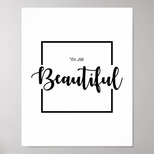 You Are Beautiful, Girl Quotes, wall decor (Front)