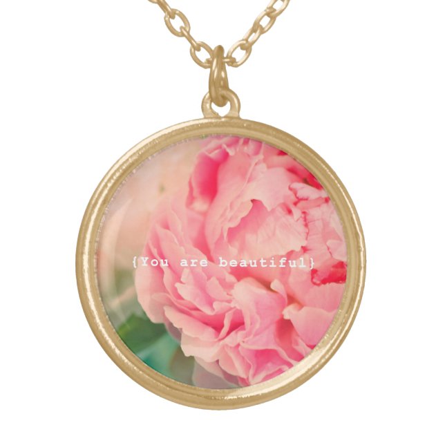 You Are Beautiful Gold Plated Necklace (Front)
