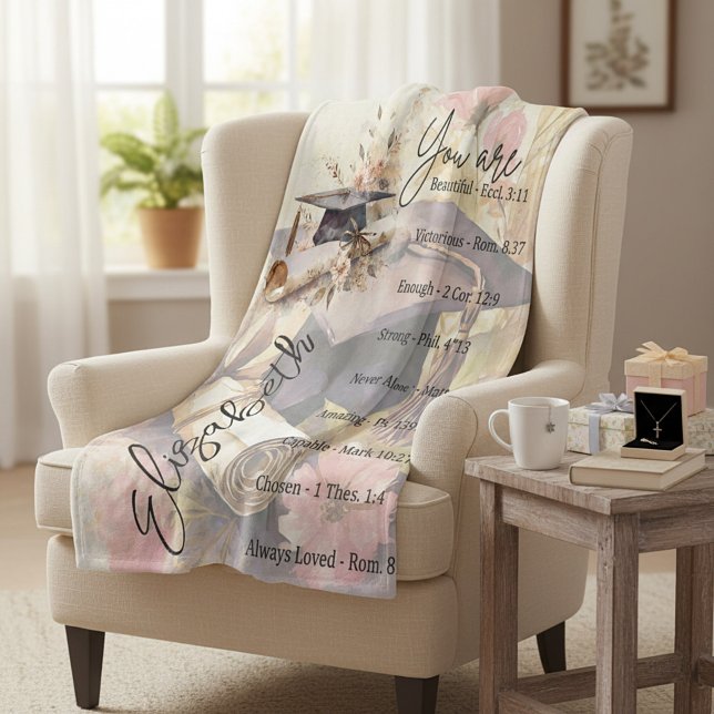 You are beautiful graduation personalized  fleece blanket (Creator Uploaded)