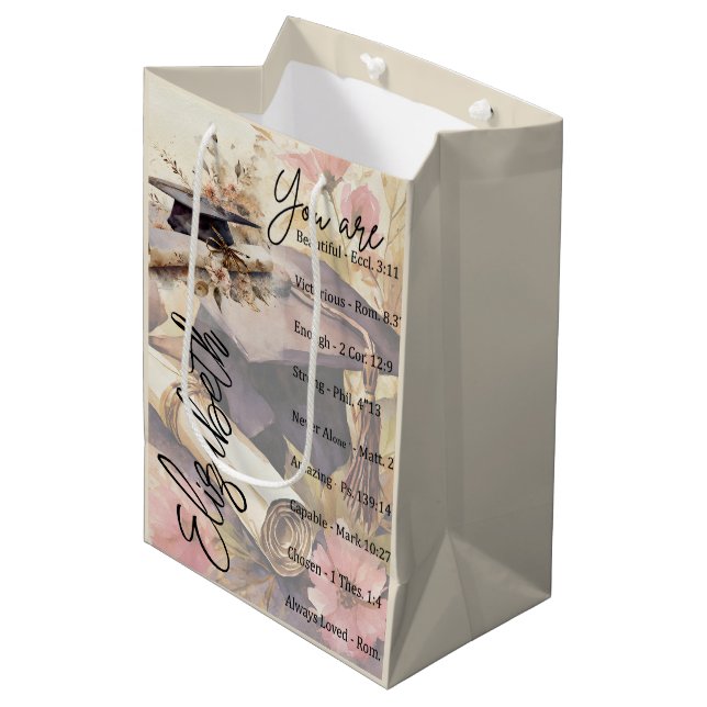 You are beautiful graduation personalized  medium gift bag (Front Angled)