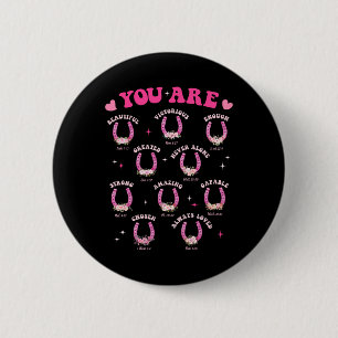 You Are Beautiful Loved Horseshoe Faith Western Va Button