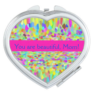 You Are Beautiful, Mom! Confetti Garden Fringe Makeup Mirror