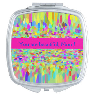 You Are Beautiful, Mom! Confetti Garden Fringe Mirror For Makeup