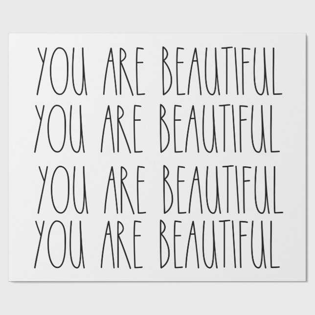You Are Beautiful Rae Dunn Inspired Wrapping Paper (Flat)