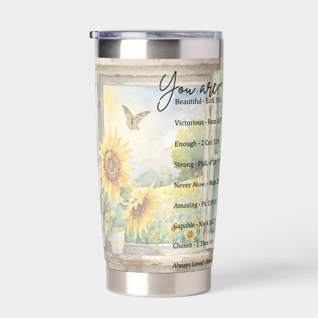 You are: Beautiful, scriptures personalized Insulated Tumbler (Right)
