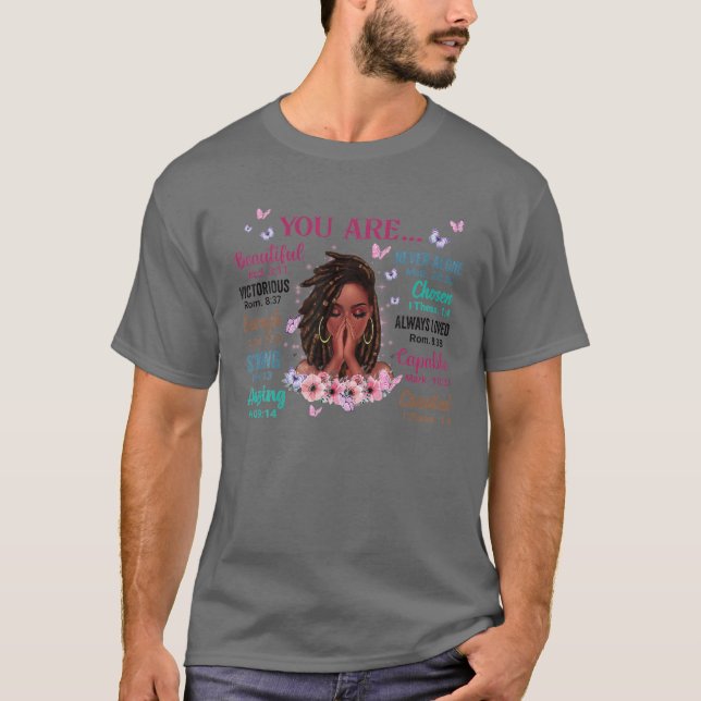 You Are Beautiful Victorious Enough Strong Floral T-Shirt (Front)
