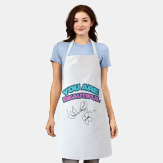 YOU ARE BEAUTIFUL with butterfly outline style Apron