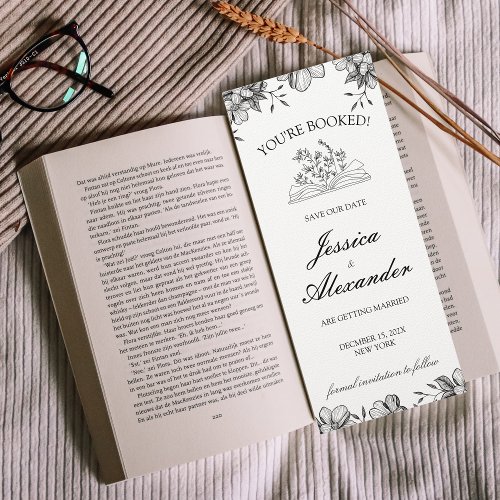 You are booked Save The Date Bookmarker Invitation