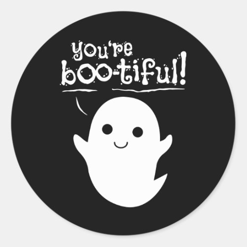 You are bootiful ghost classic round sticker