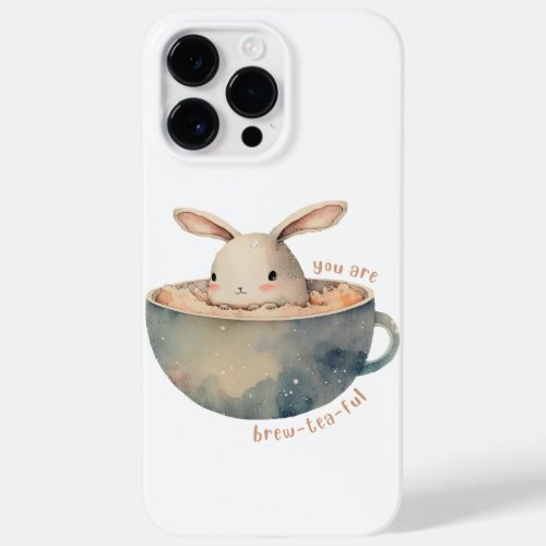 You Are Brew_tea_ful _ Rabbit in TeacupColor Bars Case_Mate iPhone 14 Pro Max Case