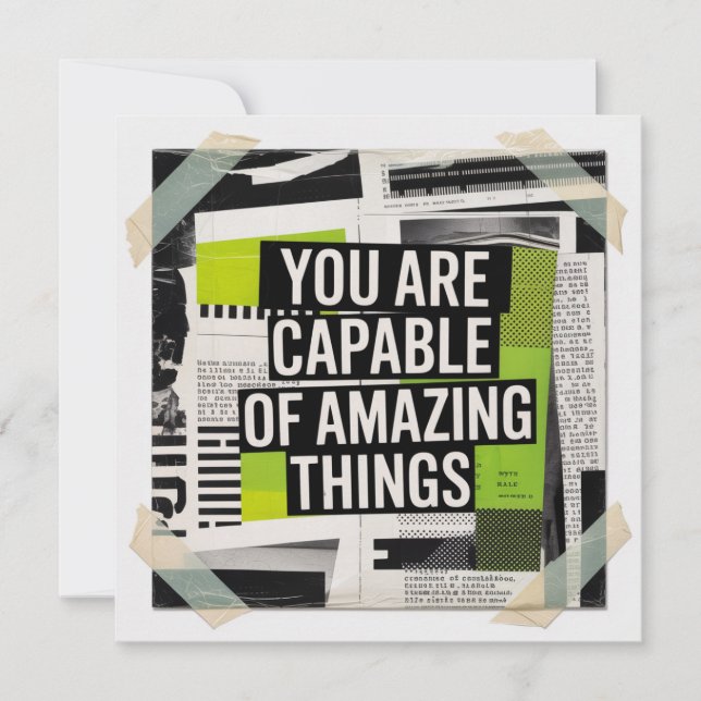 You Are Capable Of Amazing Things Note Card (Front)