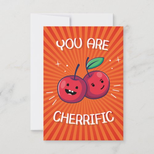 You Are Cherrific Food Pun Thank You Card