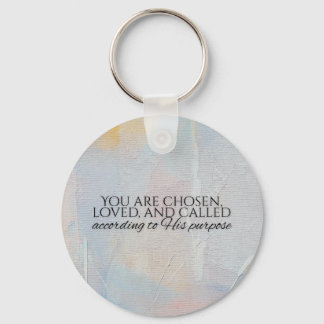 You are chosen christian typography Bible verse Keychain
