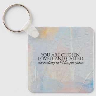 You are chosen christian typography Bible verse Keychain