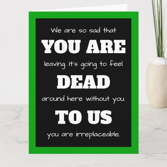 [You Are Dead To Us] Funny Co-Worker Leaving Big Card (Front)
