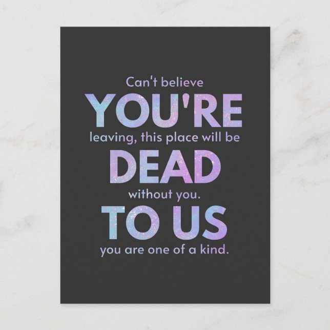 You Are Dead to Us! - R.I.P. Traitor!: Coworker Postcard (Front)