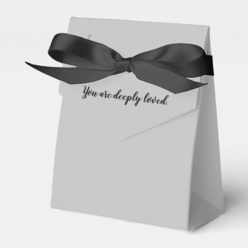 You Are Deeply Loved Light Grey  Black Favor Box