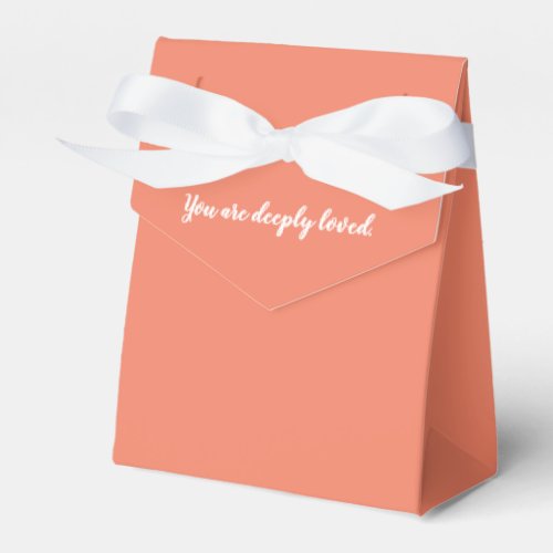 You Are Deeply Loved Salmon and White Favor Box