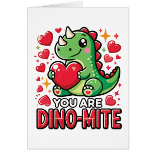 You Are Dino-Mite - Cute Dinosaur Valentine's Day Cards
