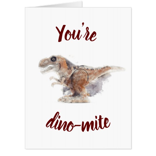 You Are Dino-Mite Valentine Card – Cute Dinosaur  (Front)