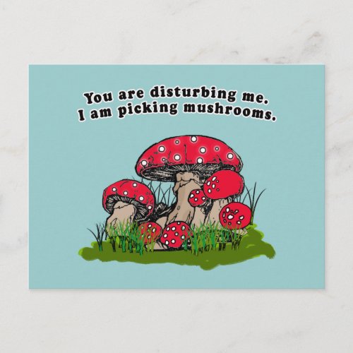 You Are Disturbing Me I Am Picking Mushrooms Tee Postcard