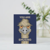 You Are Emusing Funny Emu Pun Card (Standing Front)