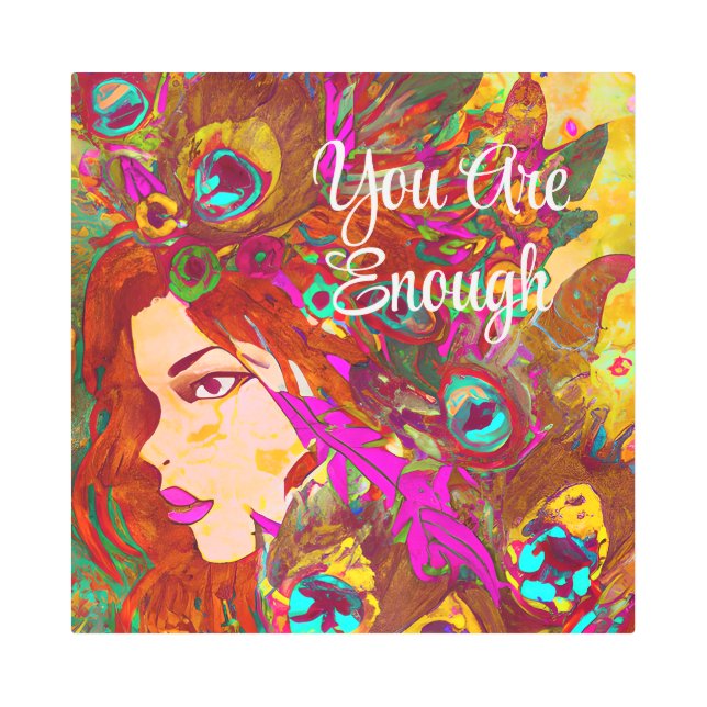 You Are Enough Abstract Art | Women with Feathers (Front)