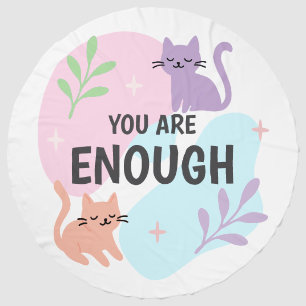 You Are Enough cat Affirmation Beach Towel