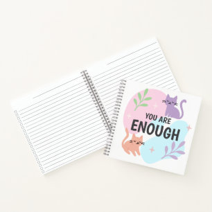 You Are Enough cat Affirmation Notebook