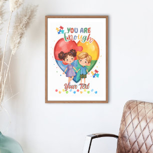 You are Enough custom Autism illustrated poster