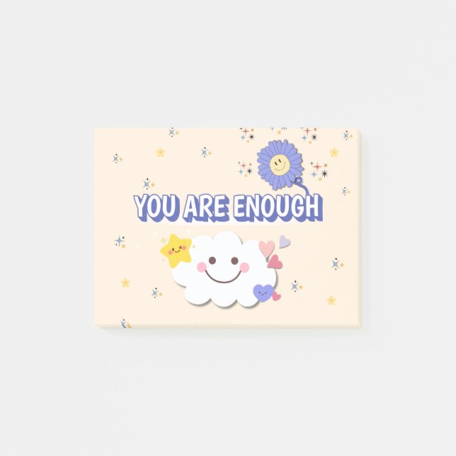 You Are Enough – Cute Pastel Motivational Sticky N Post-it Notes (Front)
