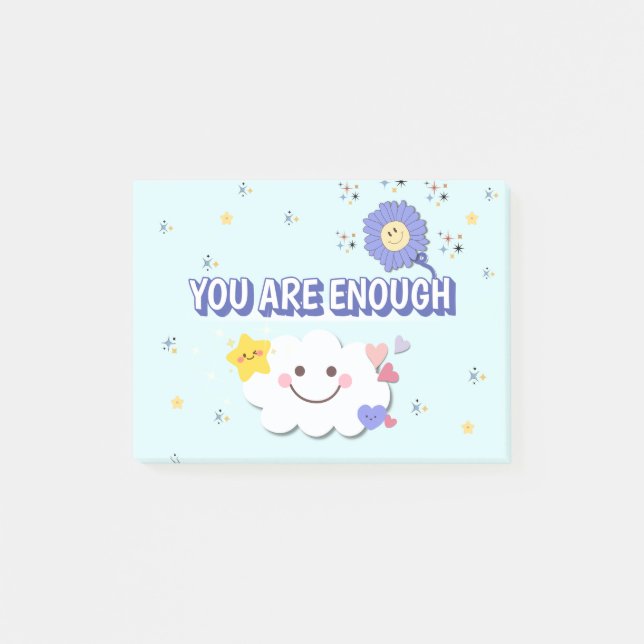 You Are Enough – Cute Pastel Motivational Sticky N Post-it Notes (Front)