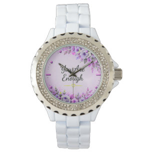 You Are Enough Floral Inspirational Women's Watch