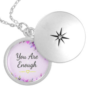 You Are Enough Floral Pendant Necklace