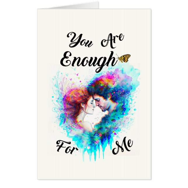 You Are Enough For Me Bestie Couple Love Valentine Card (Front)