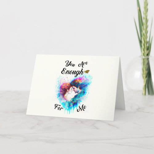 You Are Enough For Me Bestie Couple Love Valentine Thank You Card