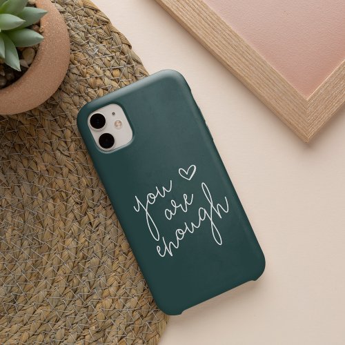 You Are Enough  Hand Lettered Inspirational Quote iPhone 13 Case