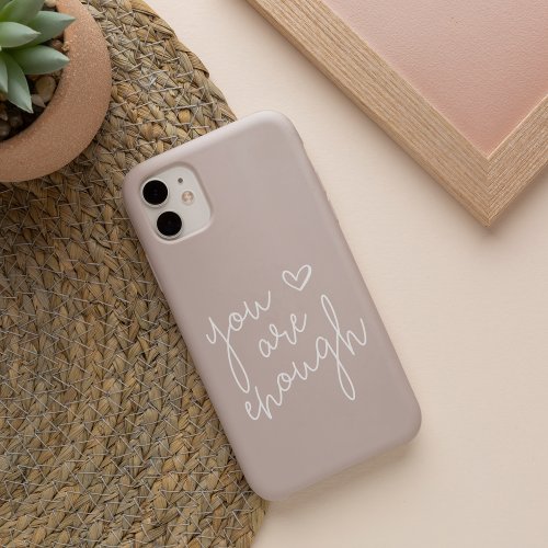 You Are Enough  Hand Lettered Inspirational Quote iPhone 13 Case