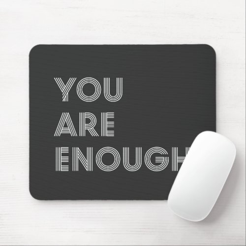 You Are Enough Inspirational Retro 70s Typography Mouse Pad