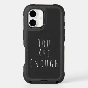 YOU ARE ENOUGH   Inspirational Word Art Graphic iPhone 16 Case