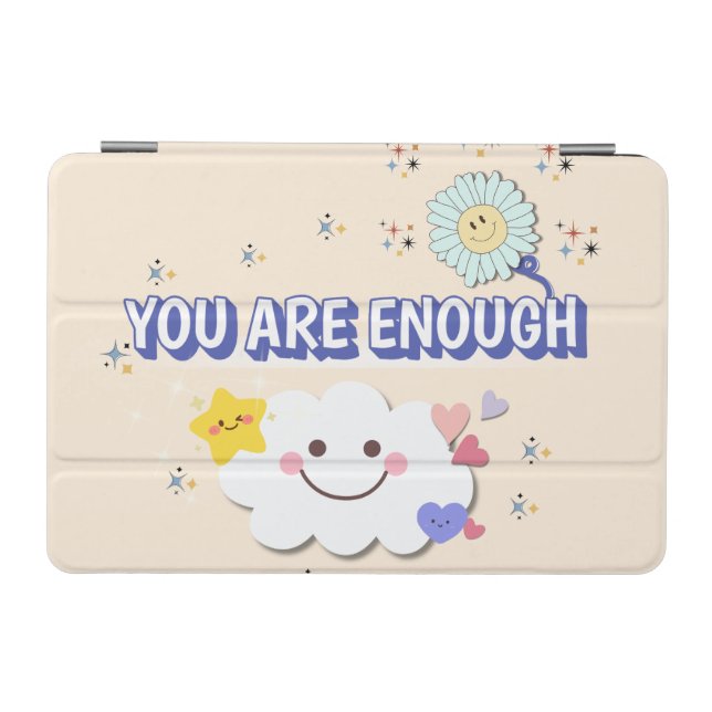 You Are Enough iPad Cover – Cute Cloud Style (Horizontal)