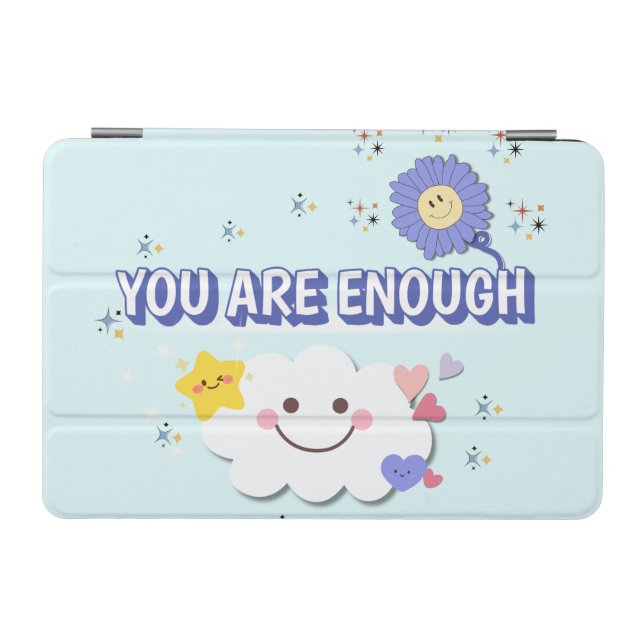 You Are Enough iPad Cover – Cute Cloud Style (Horizontal)