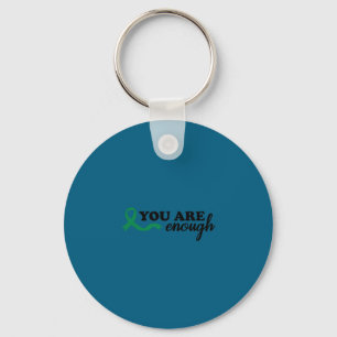 You Are Enough Mental Health Green Ribbon Suicide  Keychain