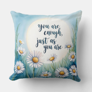 You Are Enough – Mindful Healing Quote Mug Throw Pillow