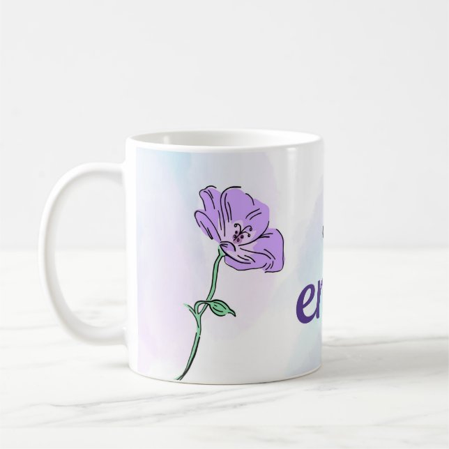 You Are Enough Mug | Minimal Purple Design (Left)