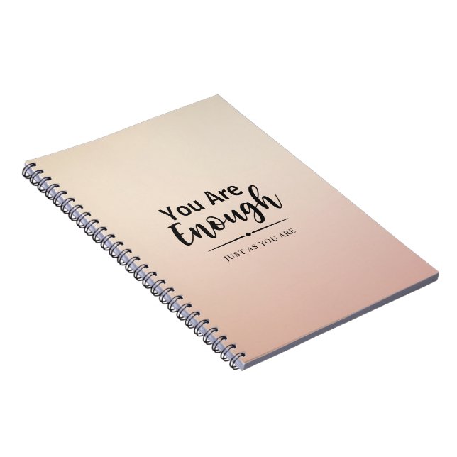 You Are Enough | Pastel Pink Motivational Quote Notebook (Right Side)