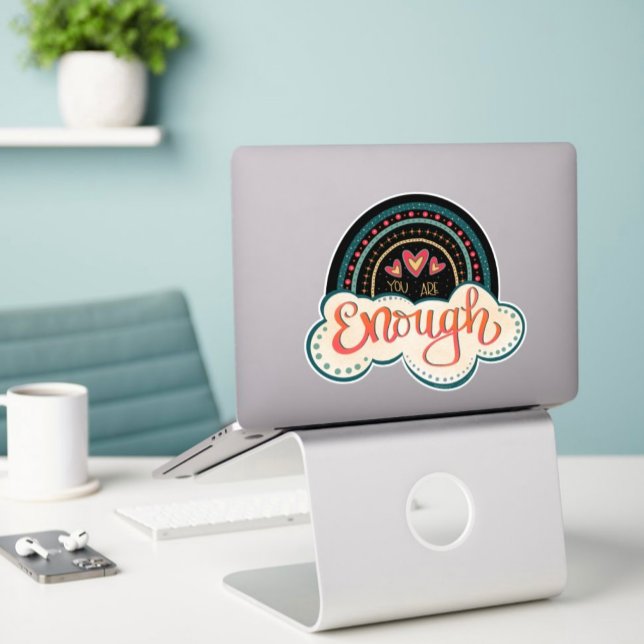 You are Enough Rainbow Inspirational Trendy Sticker (Creator Uploaded)