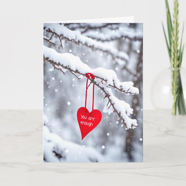 You Are Enough Red Heart  Card (Front)