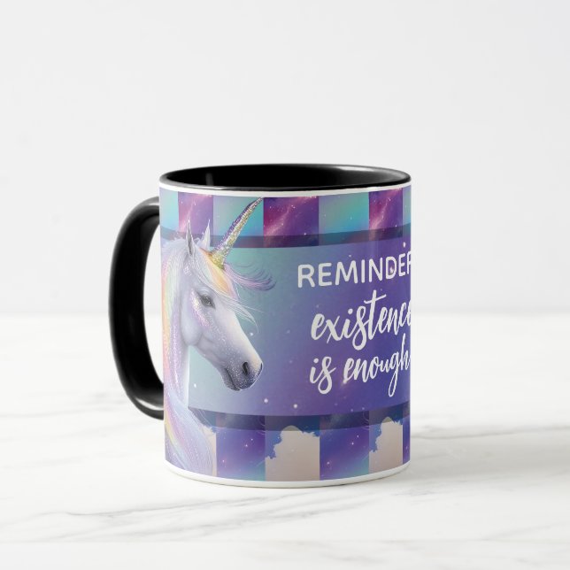 You Are Enough Reminder Rainbow Unicorn Mug (Front Left)